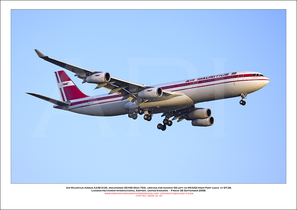 3B-NBI - Air Mauritius Airbus A340-313E (Msn 793) - 02