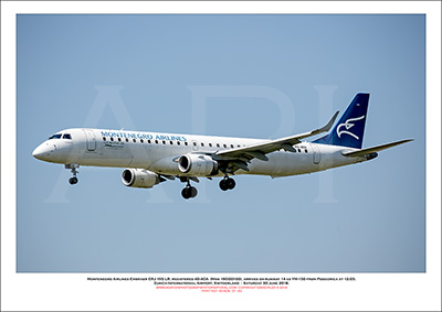 40-AOA - Montenegro Airlines  Embraer ERJ-195 LR  (Msn 190-00180) - 01
