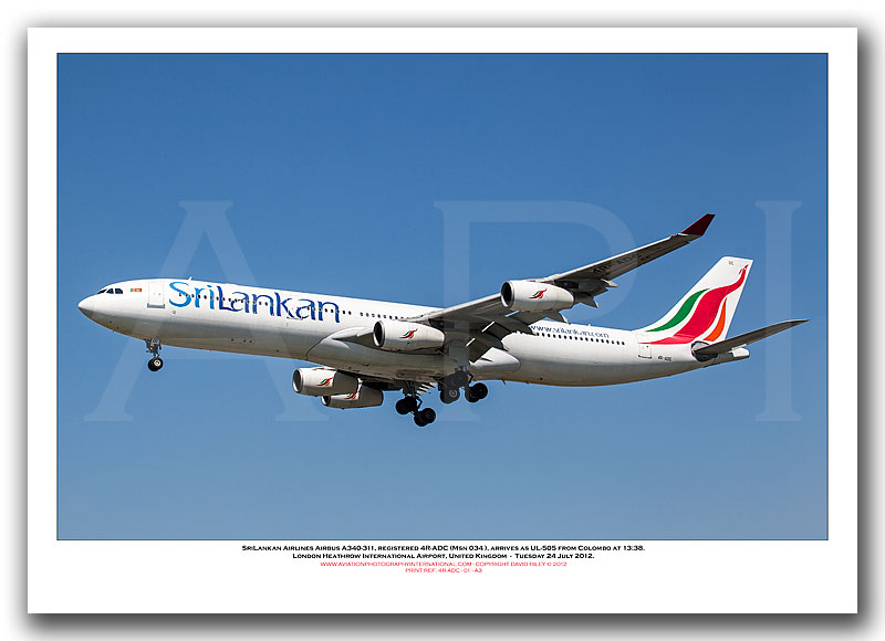 4R-ADC - SriLankan Airlines Airbus A340-311 (Msn 034) - 01