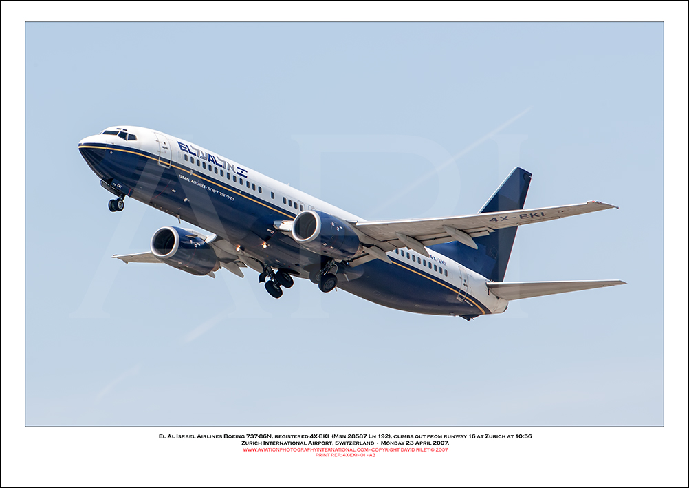 4X-EKI - El Al Israel Airlines Boeing 737-86N(Msn 28587 Ln 192) - 01