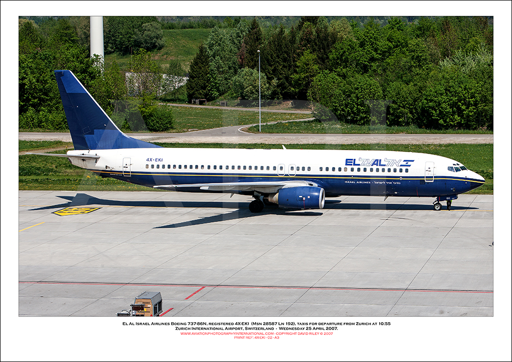 4X-EKI - El Al Israel Airlines Boeing 737-86N(Msn 28587 Ln 192) - 02