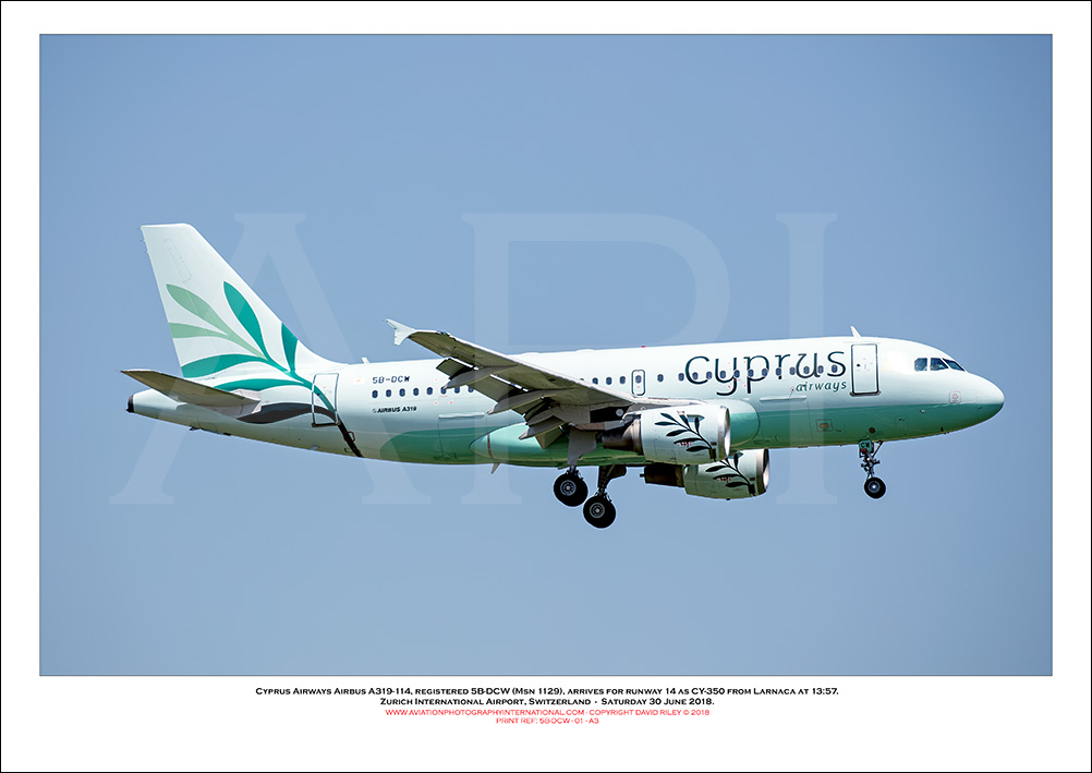 5B-DCW - Cyprus Airways Airbus A319-114 (Msn 1129) - 01