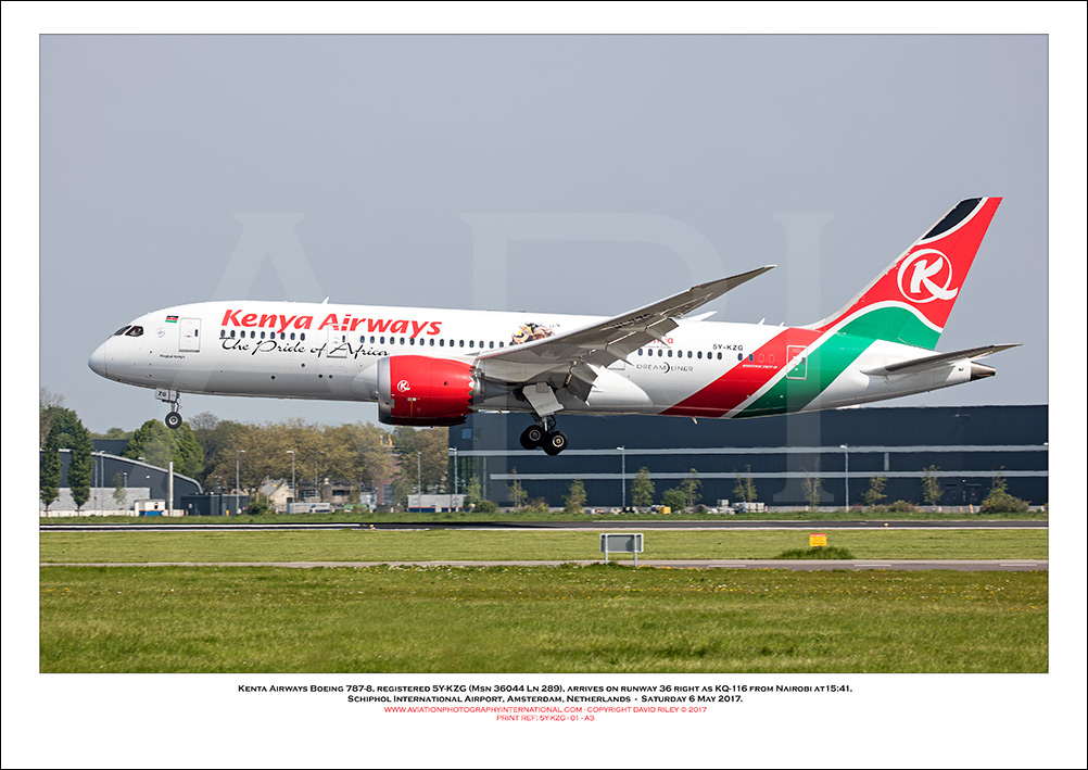 5Y-KZG -Kenya Airways Boeing 787-8  (Msn 36044 Ln 289) - 01