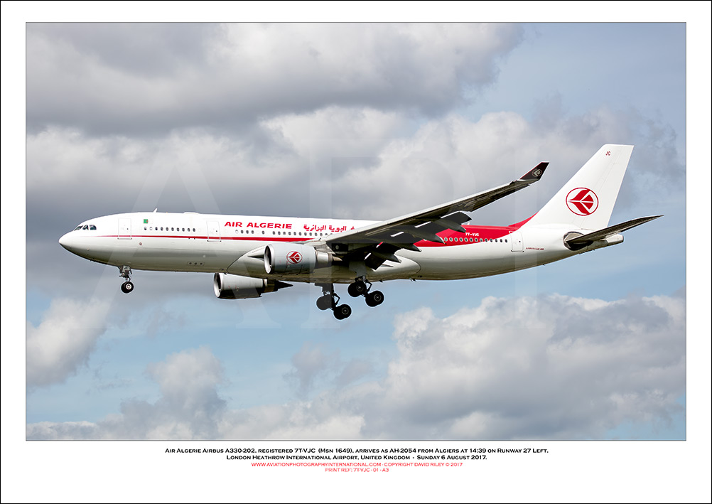 7T-VJC - Air Algerie Airbus A330-202 (Msn 1649) - 01