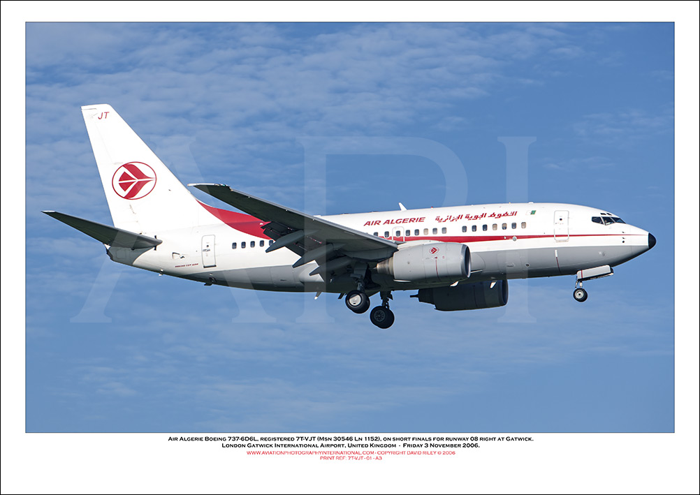 7T-VJT - Air Algerie Boeing 737-6D6  (Msn 30546 Ln 1152) - 01