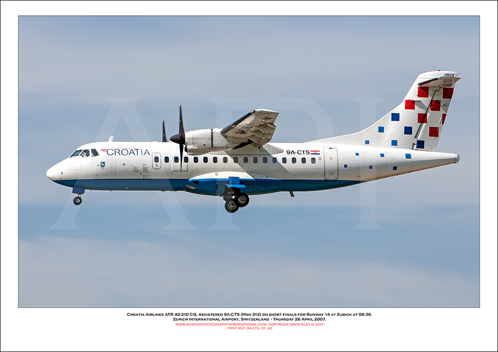 9A-CTS - Croatia Airlines  ATR 42-310 CQ (Msn 312) - 01