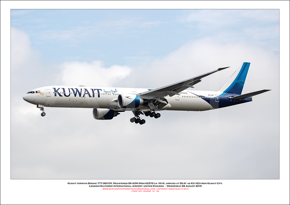9K-AOM -  Kuwait Airways Boeing 777-369 ER (Msn 62570 Ln 1614)- 01