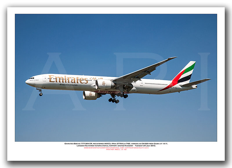 A6-ECL - Emirates Boeing 777-36N ER (Msn 37704  Ln 748) - 01