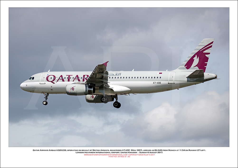 A7-ADE - Qatar Airways Airbus A320-232, operating on behalf of British Airways (Msn 1957) - 01
