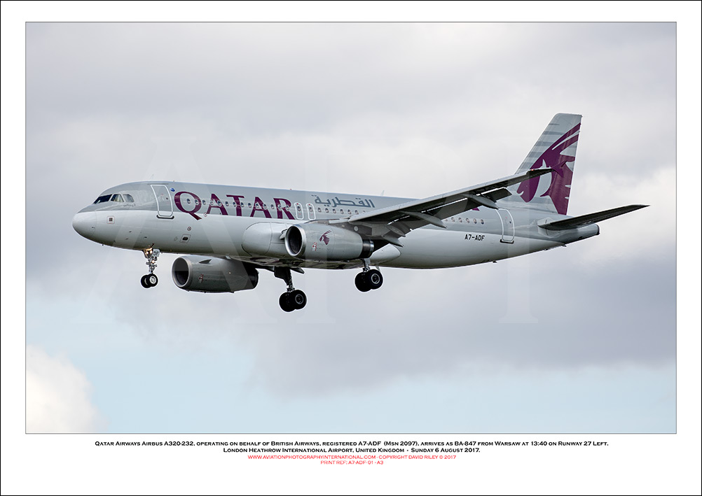 A7-ADF - Qatar Airways Airbus A320-232, operating on behalf of British Airways (Msn 2097) - 01