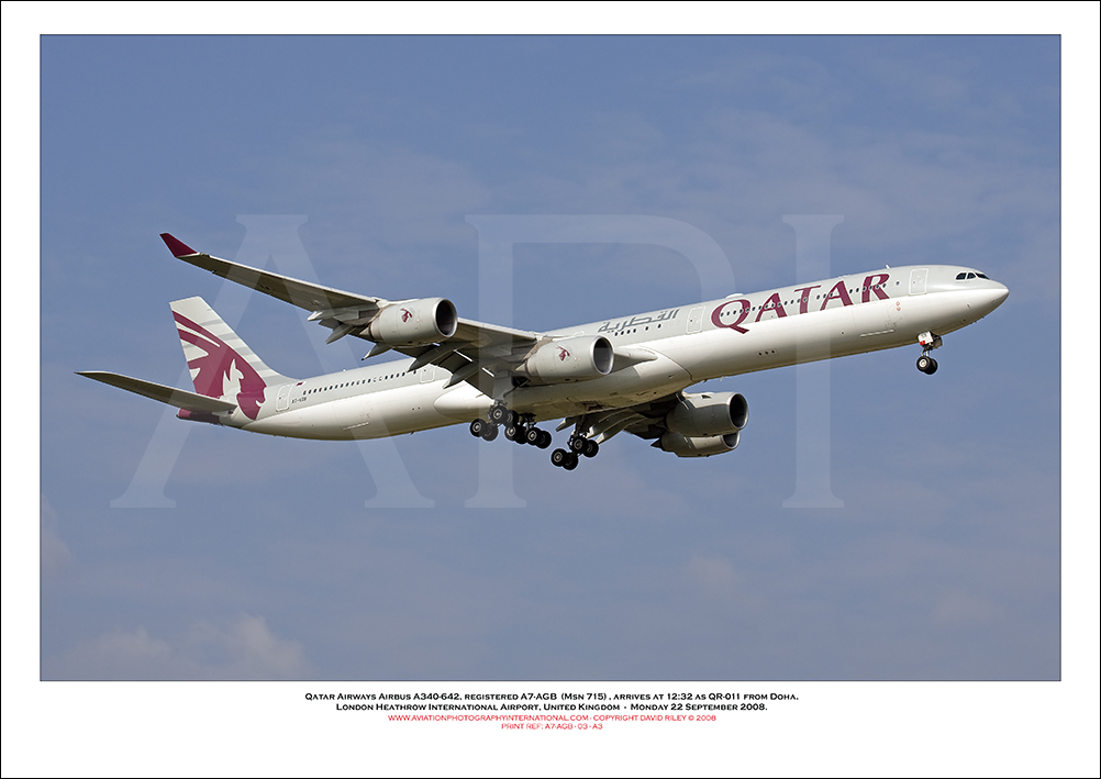 A7-AGB - Qatar Airlines Airbus A340-642  (Msn 715) - 03