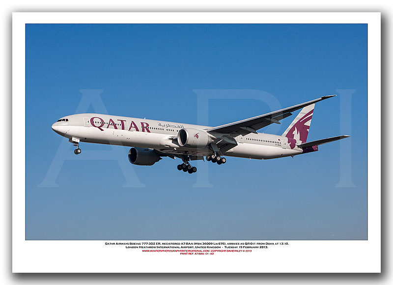 A7-BAA - Qatar Airways Boeing 777-3DZ ER (Msn 36009 Ln 676) - 01