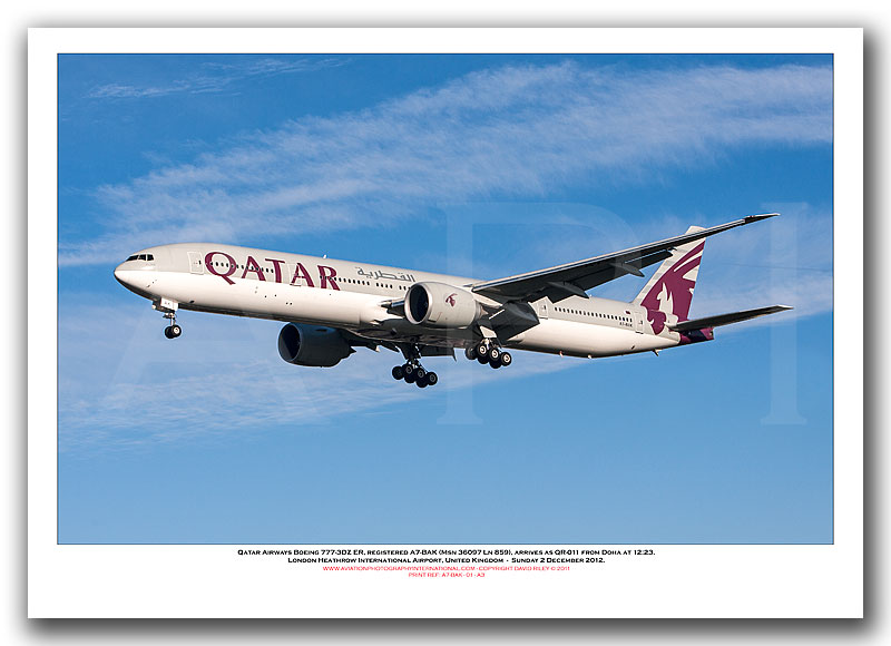 A7-BAK - Qatar Airways Boeing 777-3DZ ER (Msn 36097 Ln 859) - 01