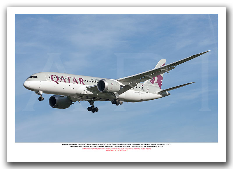 A7-BCE - Qatar Airways Boeing 787-8 (Msn 38323 Ln 103) - 01