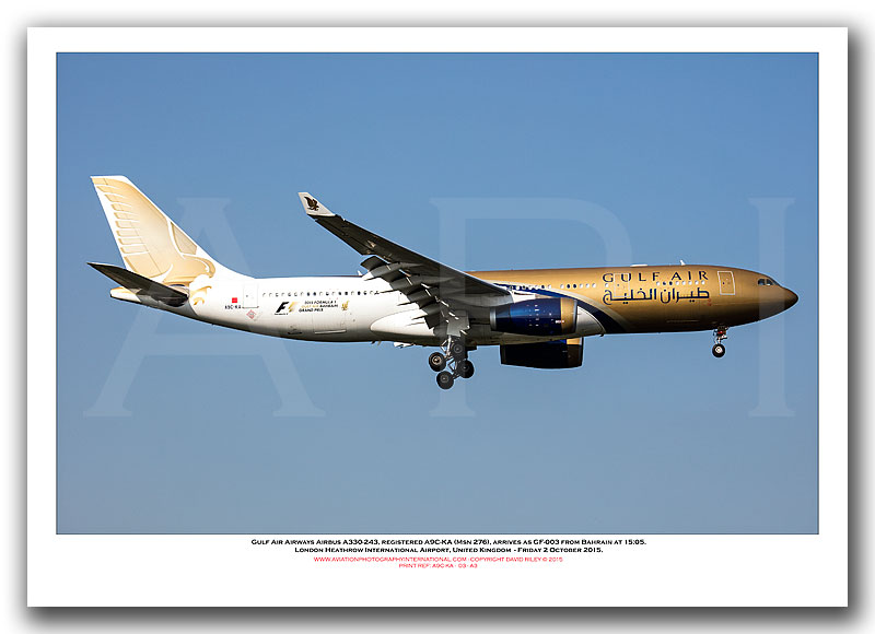 A9C-KA  - Gulf Air Airbus A330-243  (Msn 276) - 03