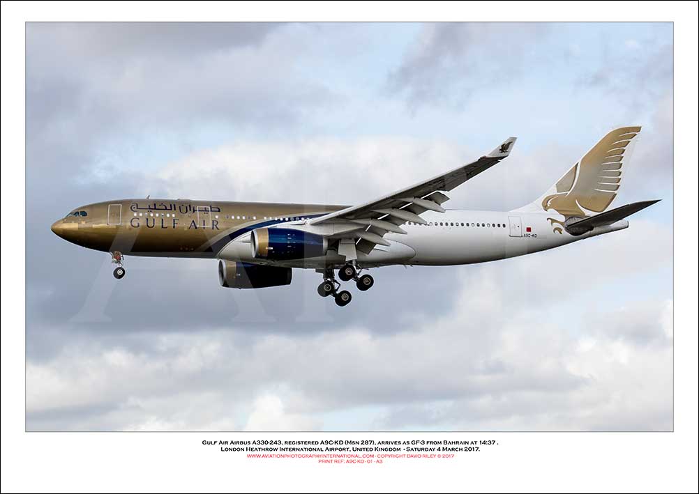 A9C-KD  - Gulf Air Airbus A330-243  (Msn 287) - 02