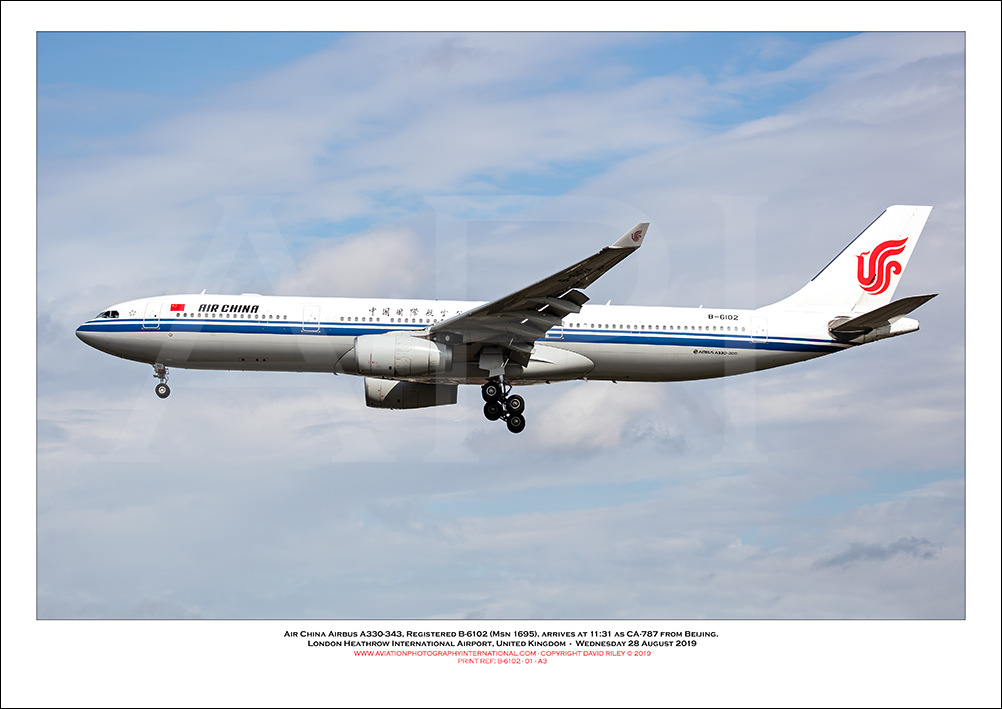 B-6102 - Air China Airbus A330-243  (Msn 1695) - 01