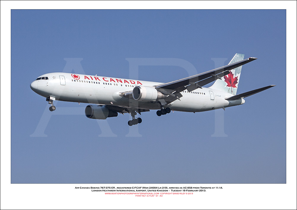C-FCAF - Air Canada Boeing 767-375 ER (Msn 24084 Ln 219) - 01