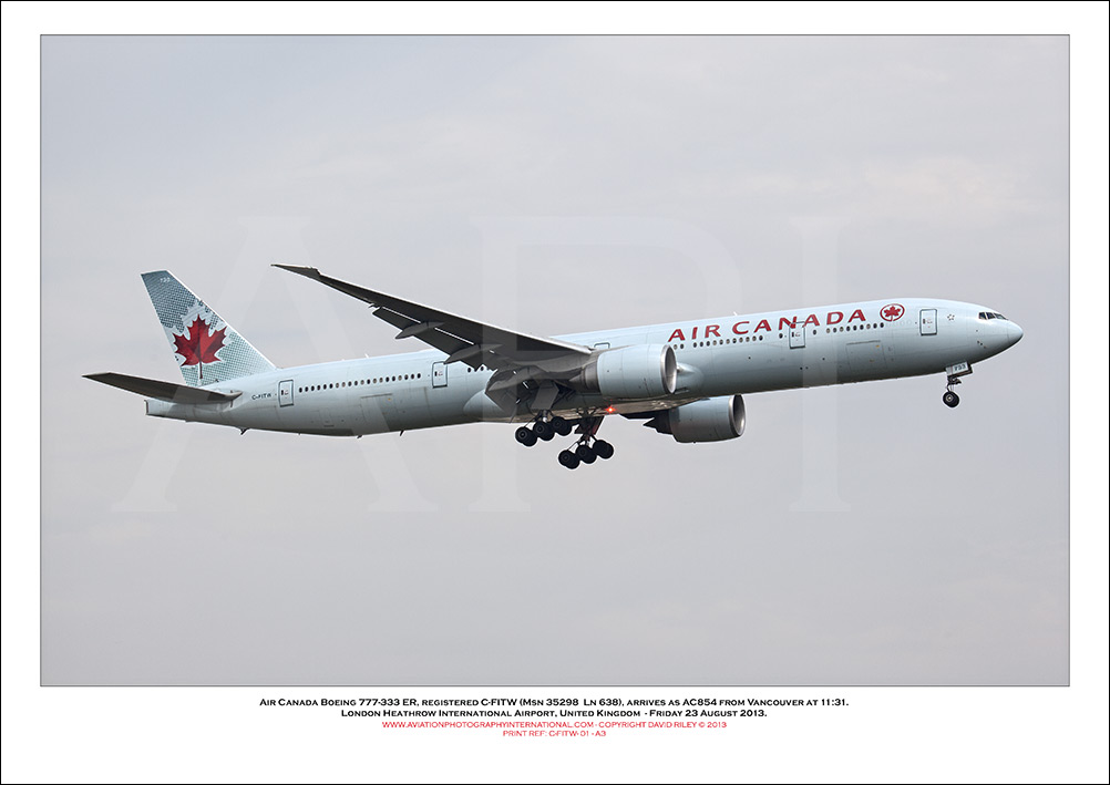 C-FITW - Air Canada Boeing 777-333 ER   (Msn 35298  Ln 638) - 01