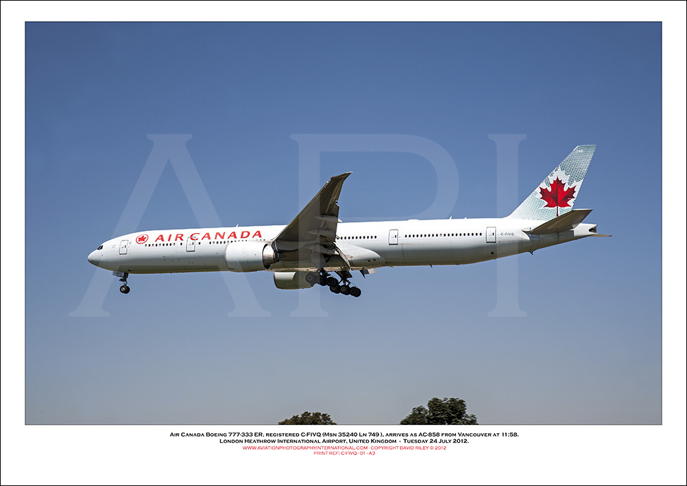 C-FIVQ - Air Canada Boeing 777-333 ER  (Msn 35240 Ln 749)  - 01