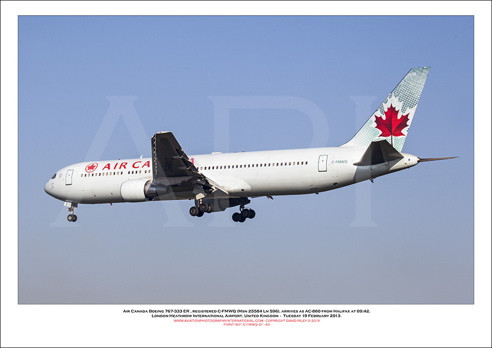 C-FMWQ - Air Canada Boeing 767-333 ER (Msn 25584 Ln 596), - 01