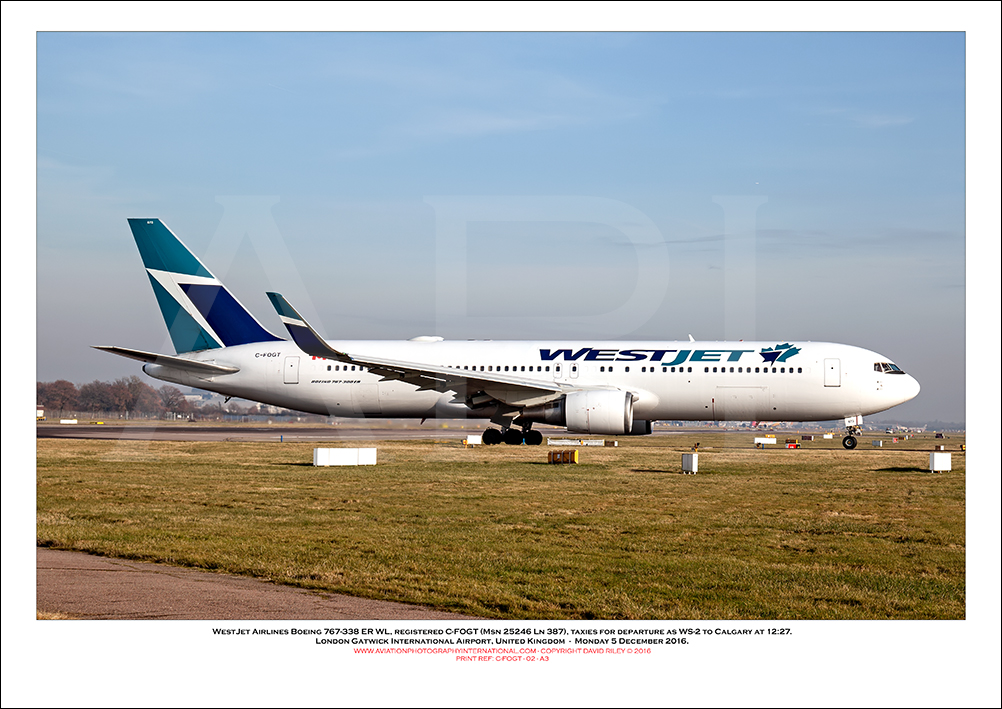 C-FOGT - Westjet Airlines Boeing 767-338 ER WL  (Msn  25246 Ln 387) - 02