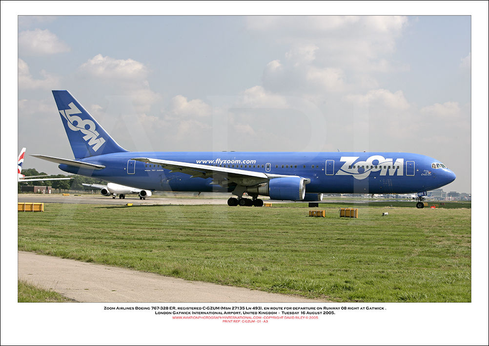 C-GZUM -  Zoom Airlines Boeing 767-328 ER (Msn 27135 Ln 493) - 01
