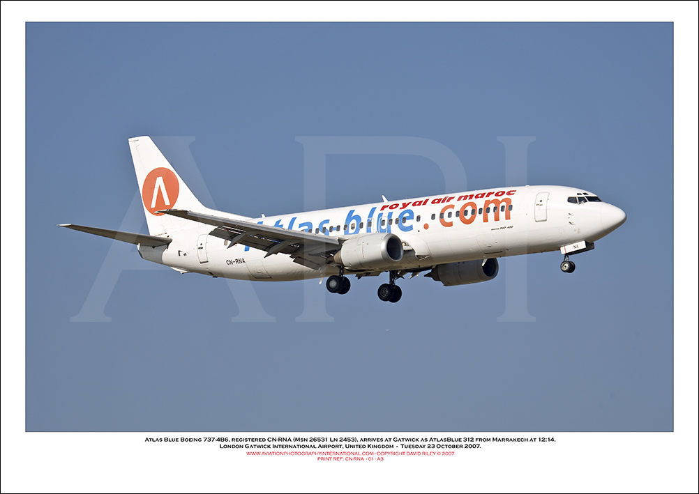 CN-RNA - Atlas Blue Boeing 737-4B6 (Msn 26531 Ln 2453))  - 01