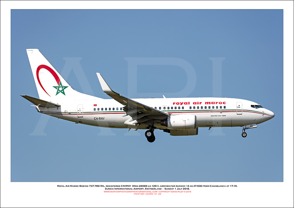 CN-RNV - Royal Air Maroc Boeing 737-7B6 WL  (Msn 28988 Ln 1261) - 01
