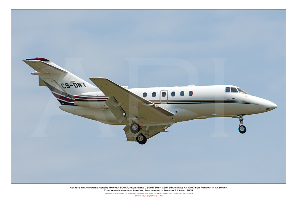 CS-DNT - NetJets Transportes Aereos Hawker 800XP,  (Msn 258468)- 01