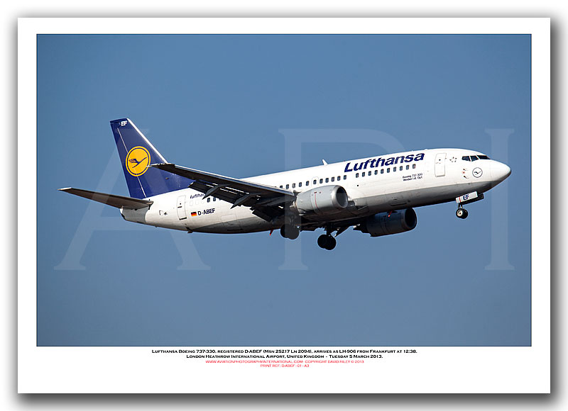 D-ABEF - Lufthansa Boeing 737-330  (Msn 25217 Ln 2094) - 01