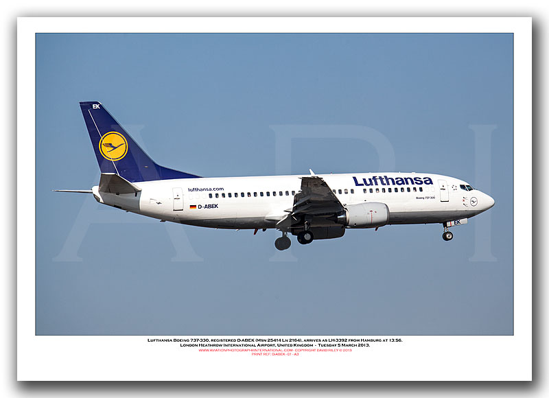 D-ABEK - Lufthansa Boeing 737-330  (Msn 25414 Ln 2164) - 01
