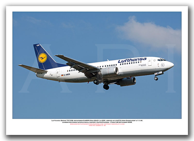 D-ABER - Lufthansa Boeing 737-330  (Msn 26431 Ln 259) - 01