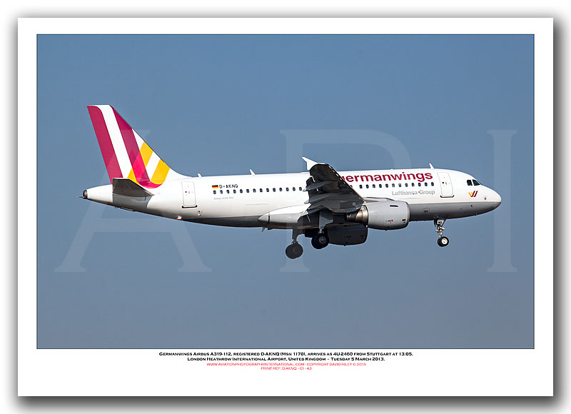 D-AKNQ - Germanwings Airbus A319-112  (Msn 1170) - 01
