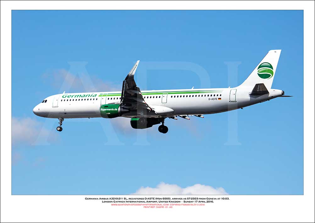D-ASTE - Germania Airbus A321-211 SL  (Msn  6005) - 01