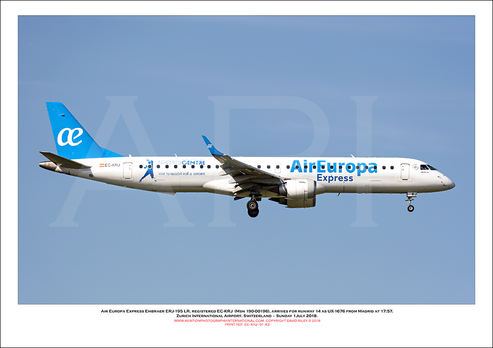 EC-KRJ - Air Europa Express Embraer ERJ-195 LR (Msn 190-00196)  - 01