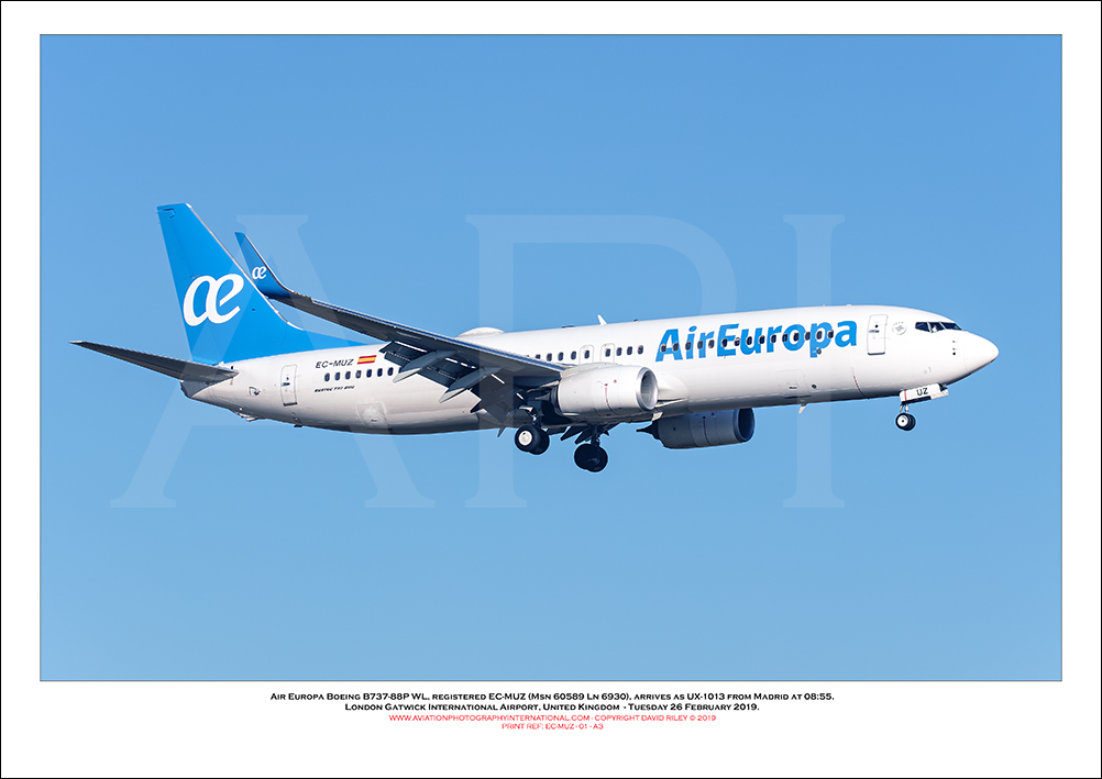 EC-MUZ - Air Europa Boeing 737-88P WL (Msn  60589 Ln 6930)  - 01