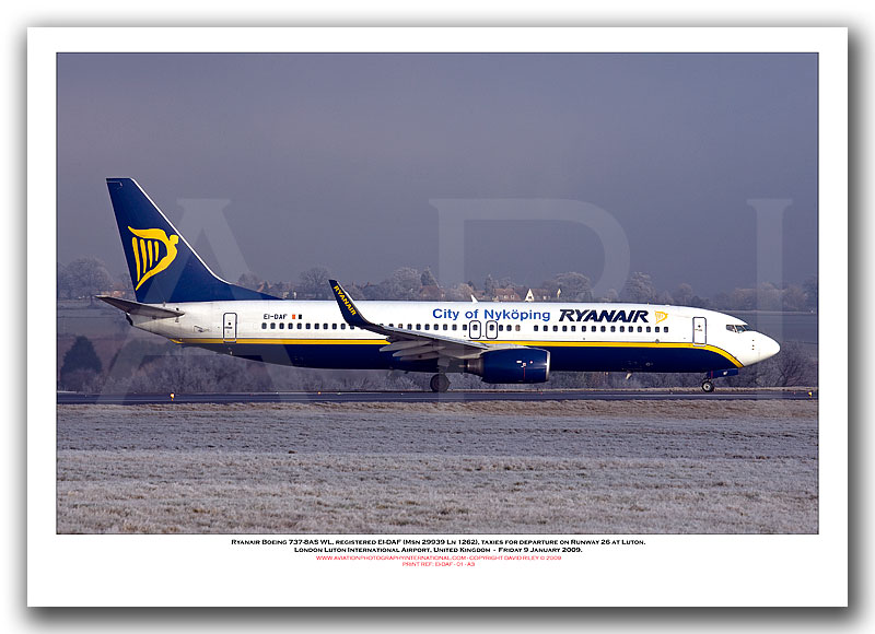 EI-DAF - Ryanair Boeing 737-8AS WL  (Msn 29939 Ln 1262) - 01