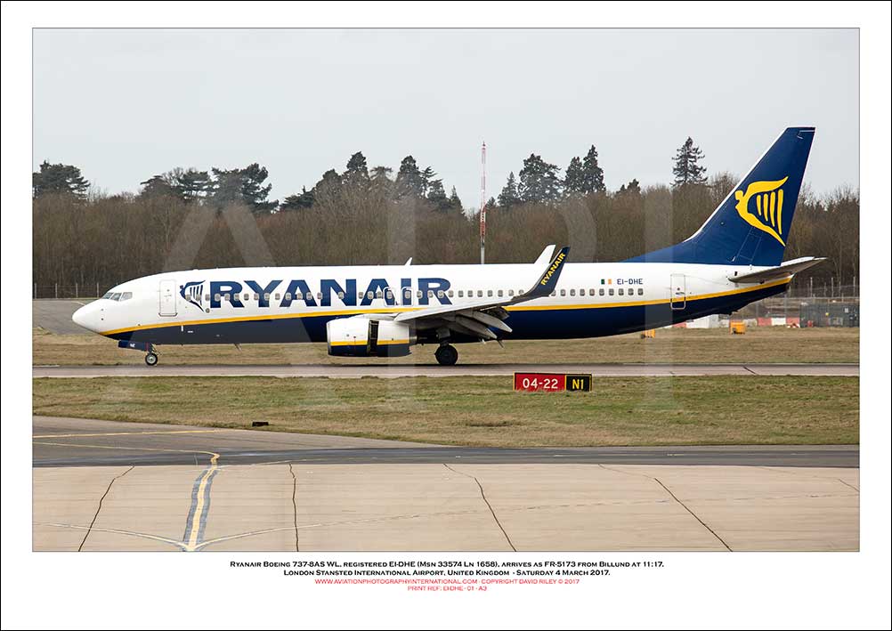 EI-DHE - Ryanair Boeing 737-8AS WL  (Msn 33574 Ln 1658) - 01