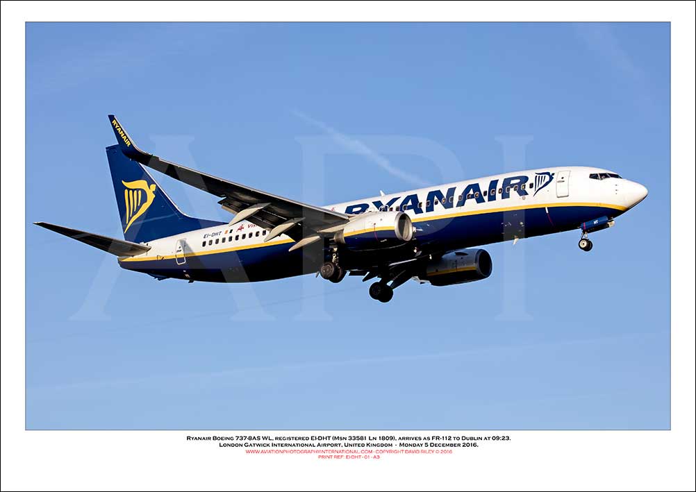 EI-DHT - Ryanair Boeing 737-8AS WL, (Msn 33581 Ln 1809) - 01