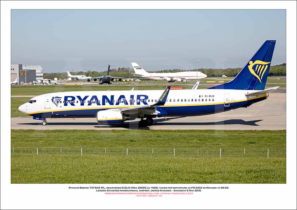 EI-DLN - Ryanair Boeing 737-8AS WL  (Msn 35595 Ln 1926) - 01