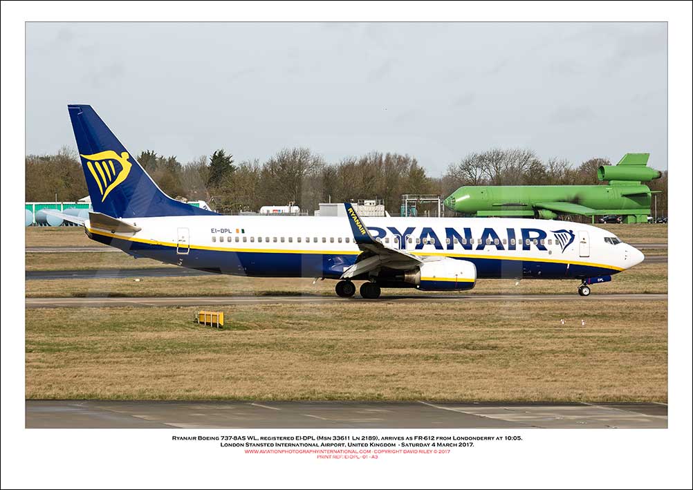 EI-DPL - Ryanair Boeing 737-8AS WL  (Msn 33611 Ln 2189) - 01