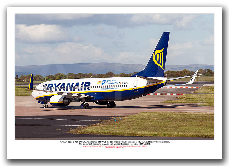 EI-DWL - Ryanair Boeing 737-8AS WL  (Msn 33618 Ln 2416) - 01