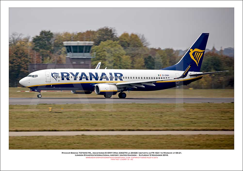 EI-DWV - Ryanair Boeing 737-8AS WL  (Msn 336279 Ln 29428) - 01