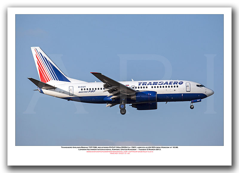 EI-EUY - Transaero Airlines Boeing 737-7Q8 (Msn 29354 Ln 1581) - 01