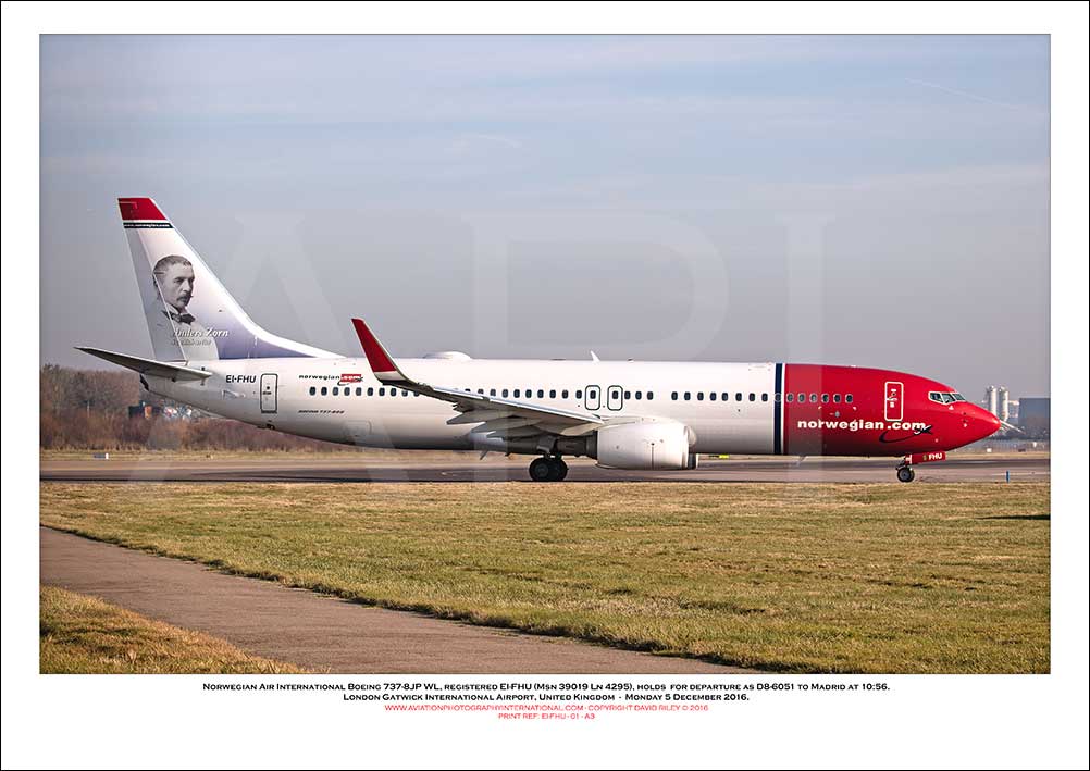 EI-FHU - Norwegian Air Shuttle Boeing 737-8JP WL (Msn 39019 Ln 4295) - 01