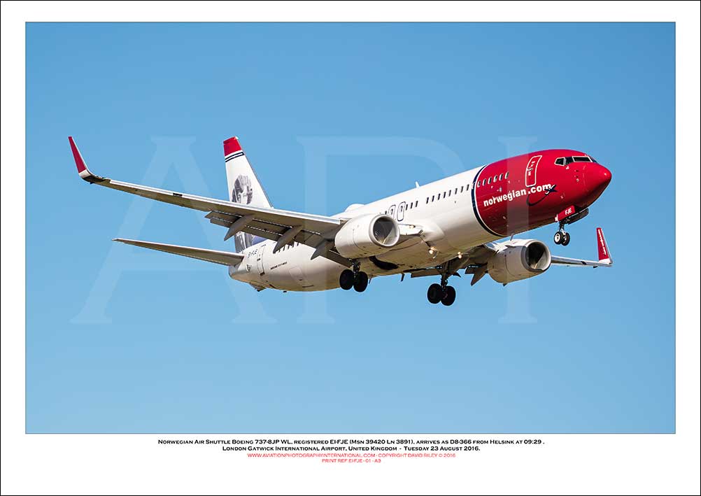 EI-FJE - Norwegian Air Shuttle Boeing 737-8JP WL (Msn 39420 Ln 3891) - 01