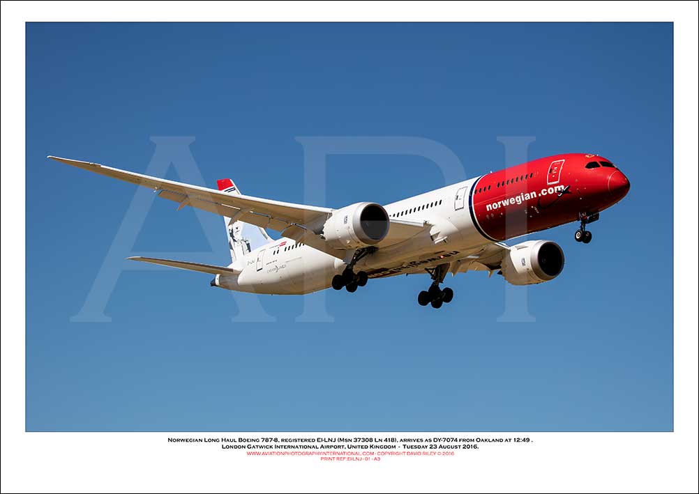 EI-LNJ - Norwegian  Long Haul Boeing 787-9 (Msn 37308 Ln 418) - 01