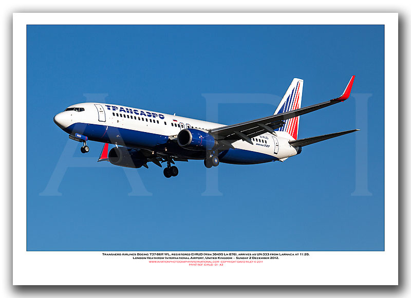 EI-RUD - Transaero Airlines Boeing 737-86R WL (Msn 30495 Ln 876) - 01