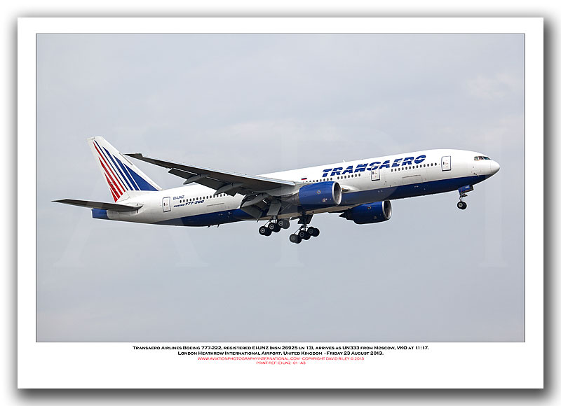 EI-UNZ - Transaero Airlines Boeing 777-222  (Msn  26925  ln 13) - 01